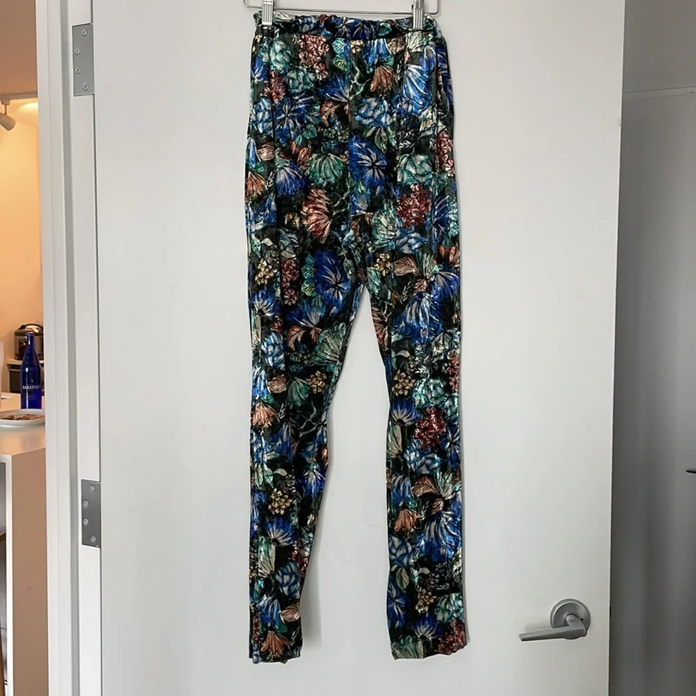 Zara Velvet floral print pants (top sold separately) - Picture 3 of 3